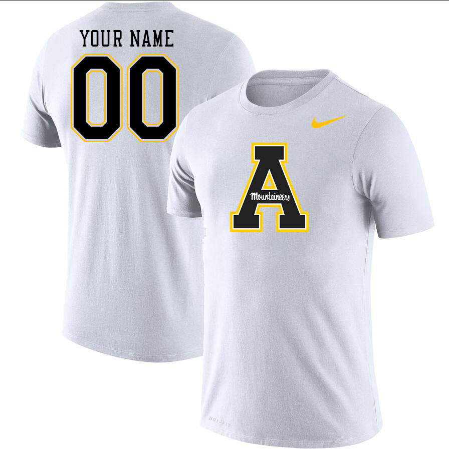 Custom Appalachian State Mountaineers Name And Number Tshirts-White